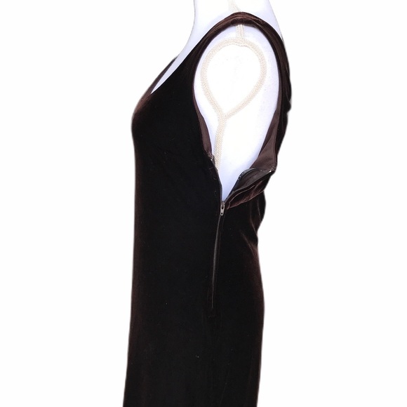 #015 - NIKI by Niki Livas Brown Velvet Maxi Dress - Picture 6 of 8